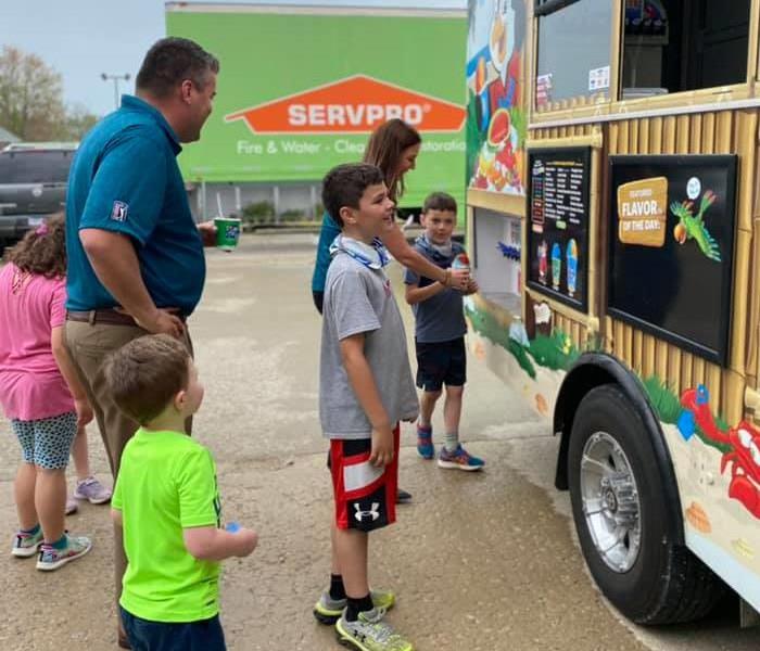 servpro truck and kids
