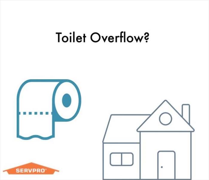 a toilet paper roll inside of a house with a servpro logo beside it
